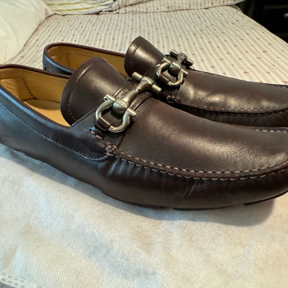 Men’s Ferragamo Brown Leather Drivers